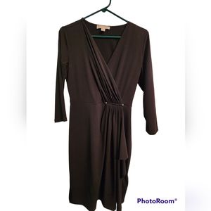 Womens  MICHAEL KORS MK Black Wrapped Dress XS Extra Small